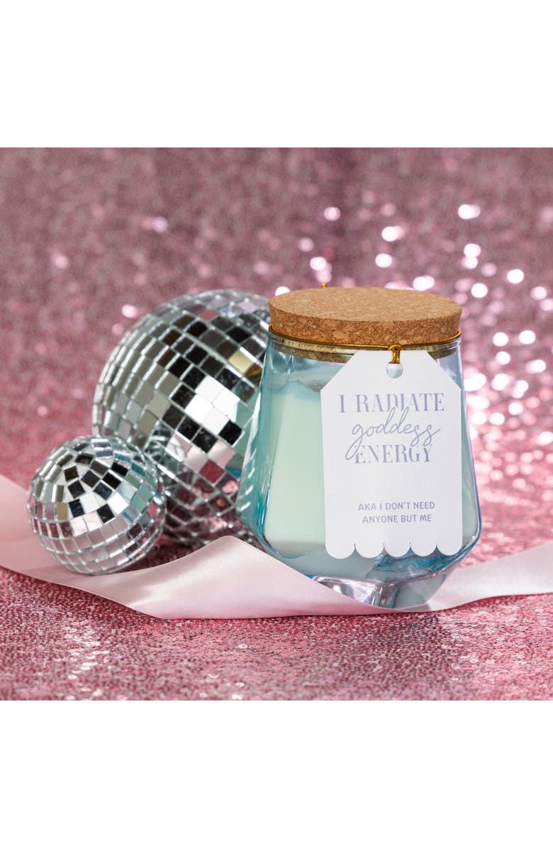 Totalee Gift Goddess Energy Blue Geometric Candle Wax Blue 7.7 oz Burn Time 36, Alternate, color, Blue