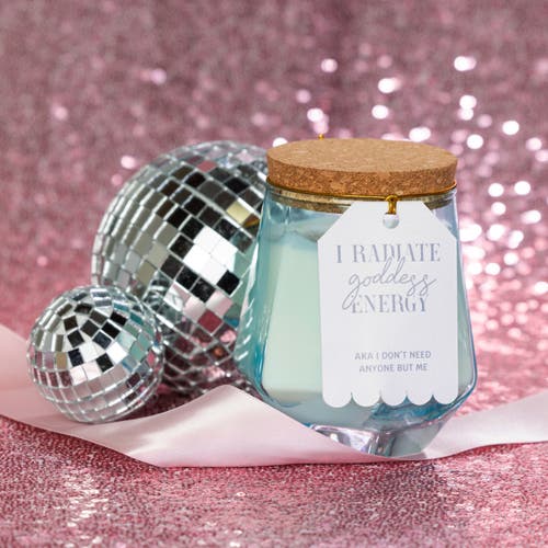 Totalee Gift Goddess Energy Blue Geometric Candle Wax Blue 7.7 oz Burn Time 36 In Blue
