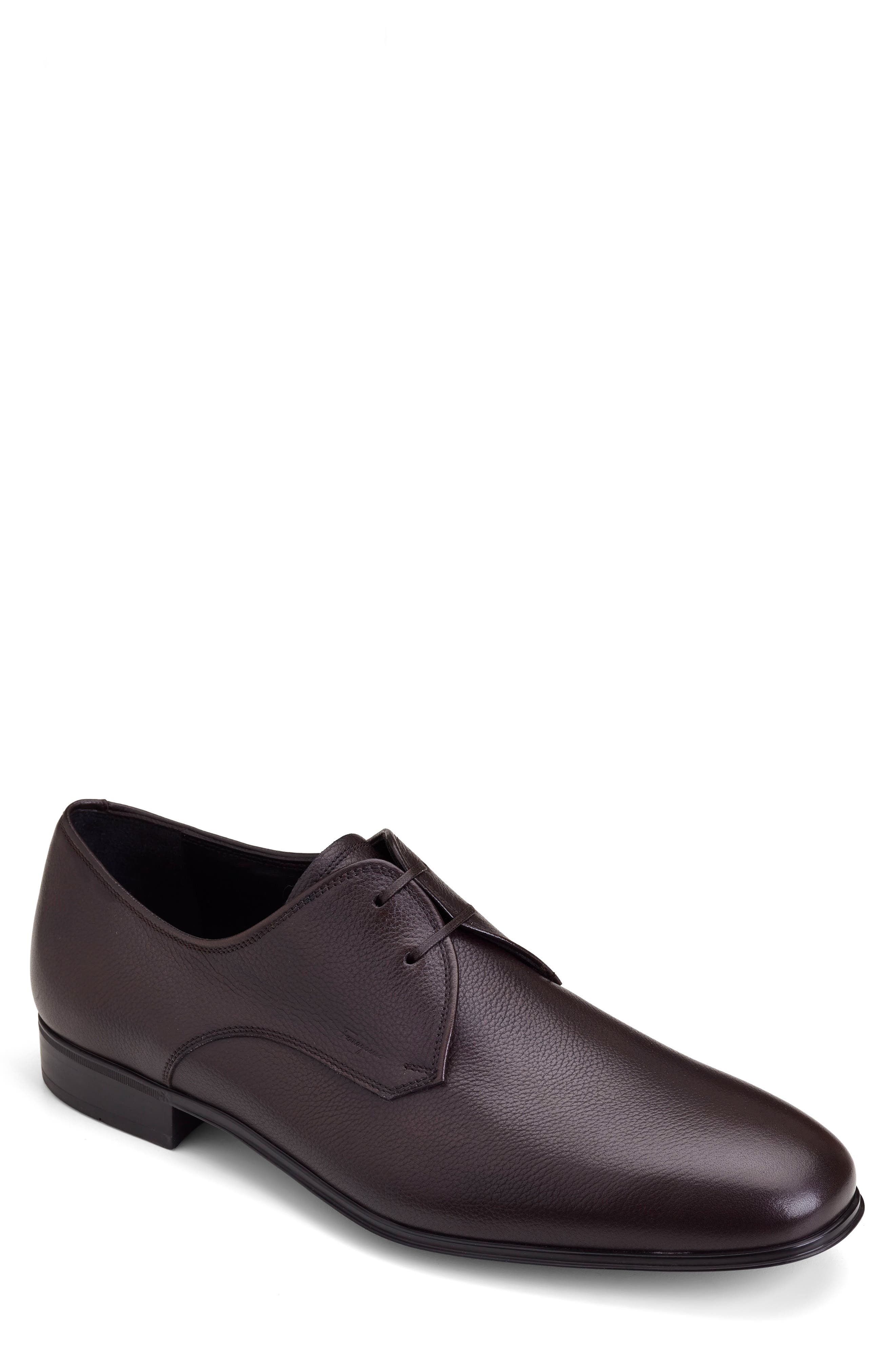 Salvatore Ferragamo Fortunato 2 Plain Toe Derby, Main, color, NERO