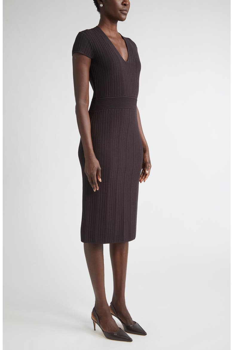Flatback Rib Sheath Sweater Dress, Alternate, color, MOCHA