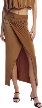 LBLC the label Ferris Draped Midi Skirt