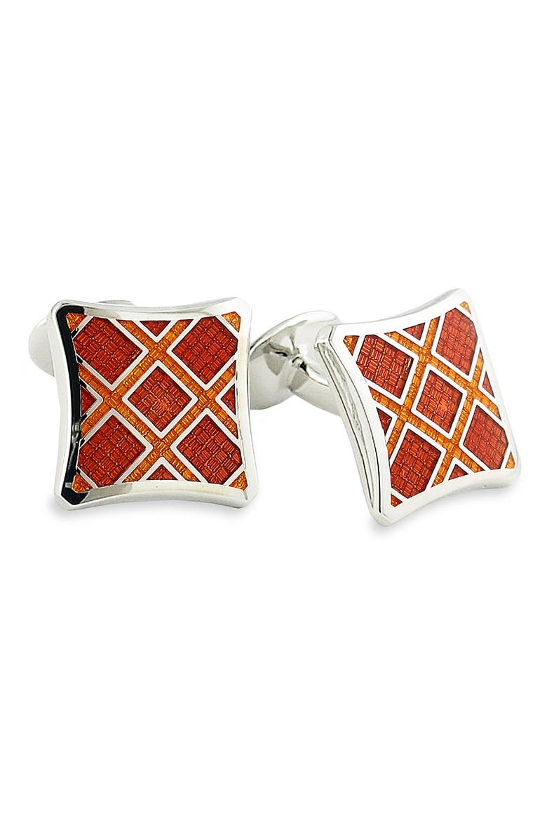 Sterling Silver Cuff Links, Main, color, ORANGE/ GOLD