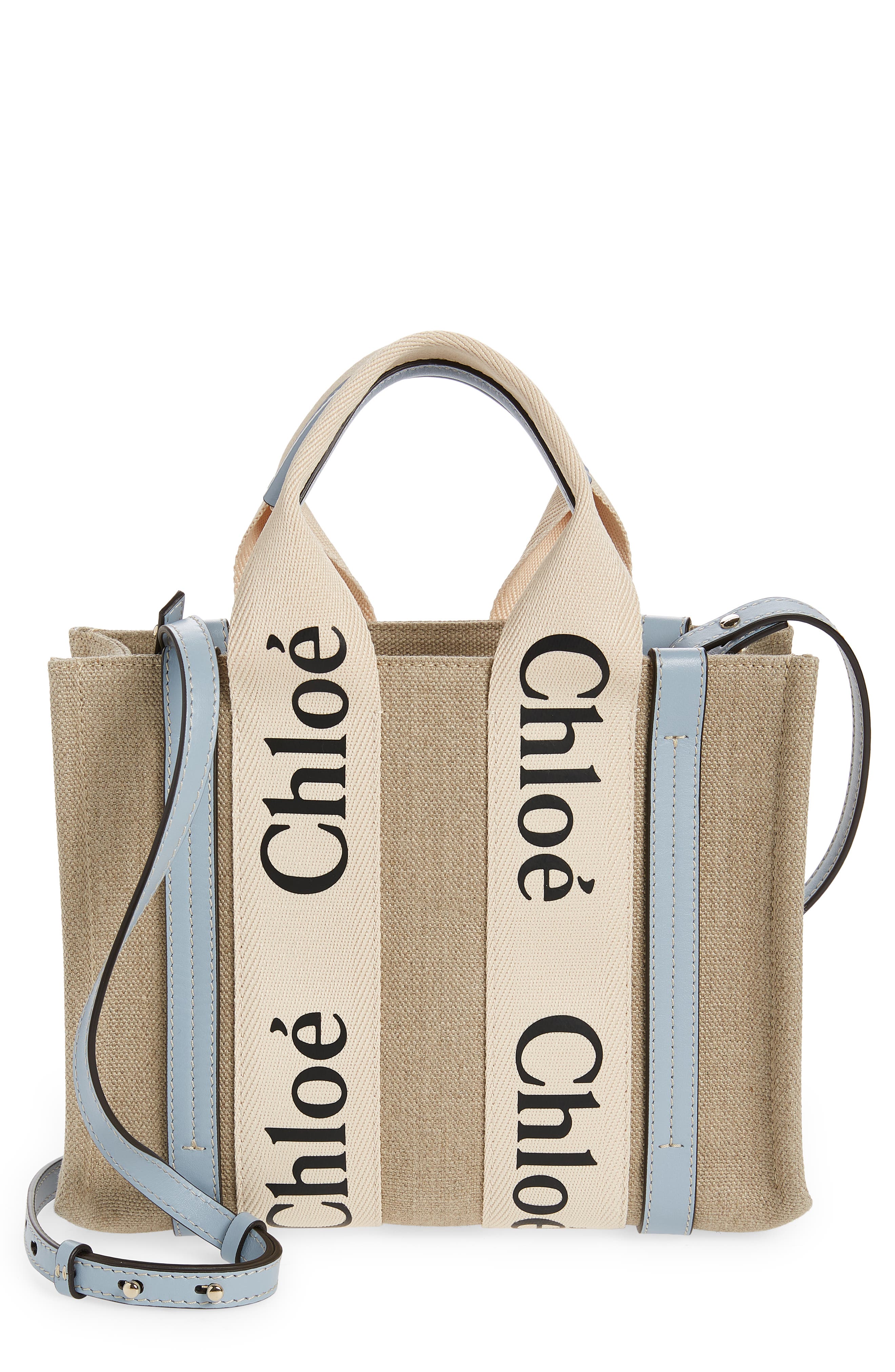 Small Woody Logo Strap Linen Tote (Women) | Nordstrom