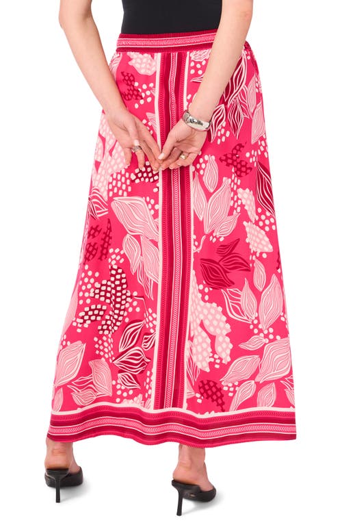 Halogen ® A-line Midi Skirt In Pink Peacock Leaves