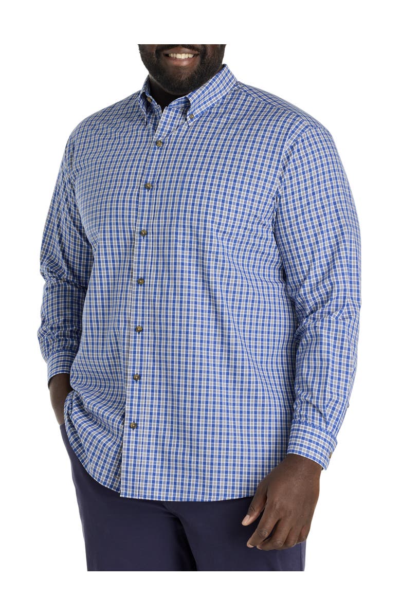 Harbor Bay by DXL Big & Tall Easy-Care Small Plaid Sport Shirt, Alternate, color, 