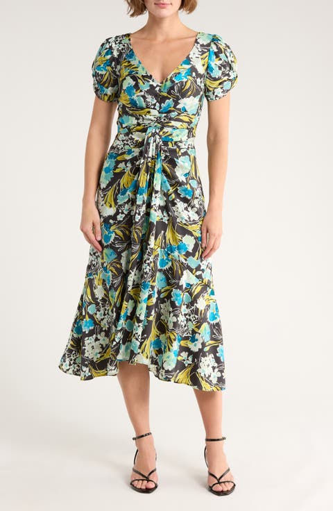 Tossed Flower Walker Dress