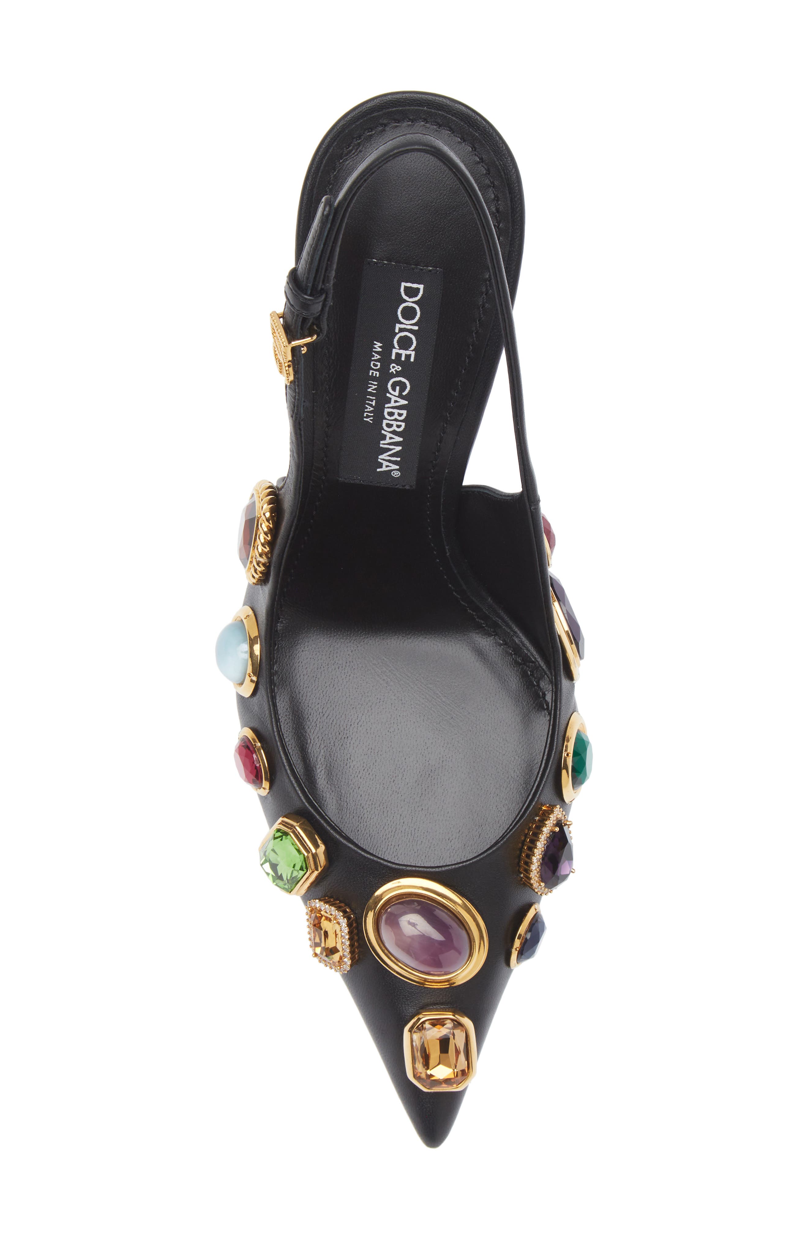 Dolce&Gabbana Cardinale Embellished Slingback Pump, Alternate, color, Nero/ Multicolor
