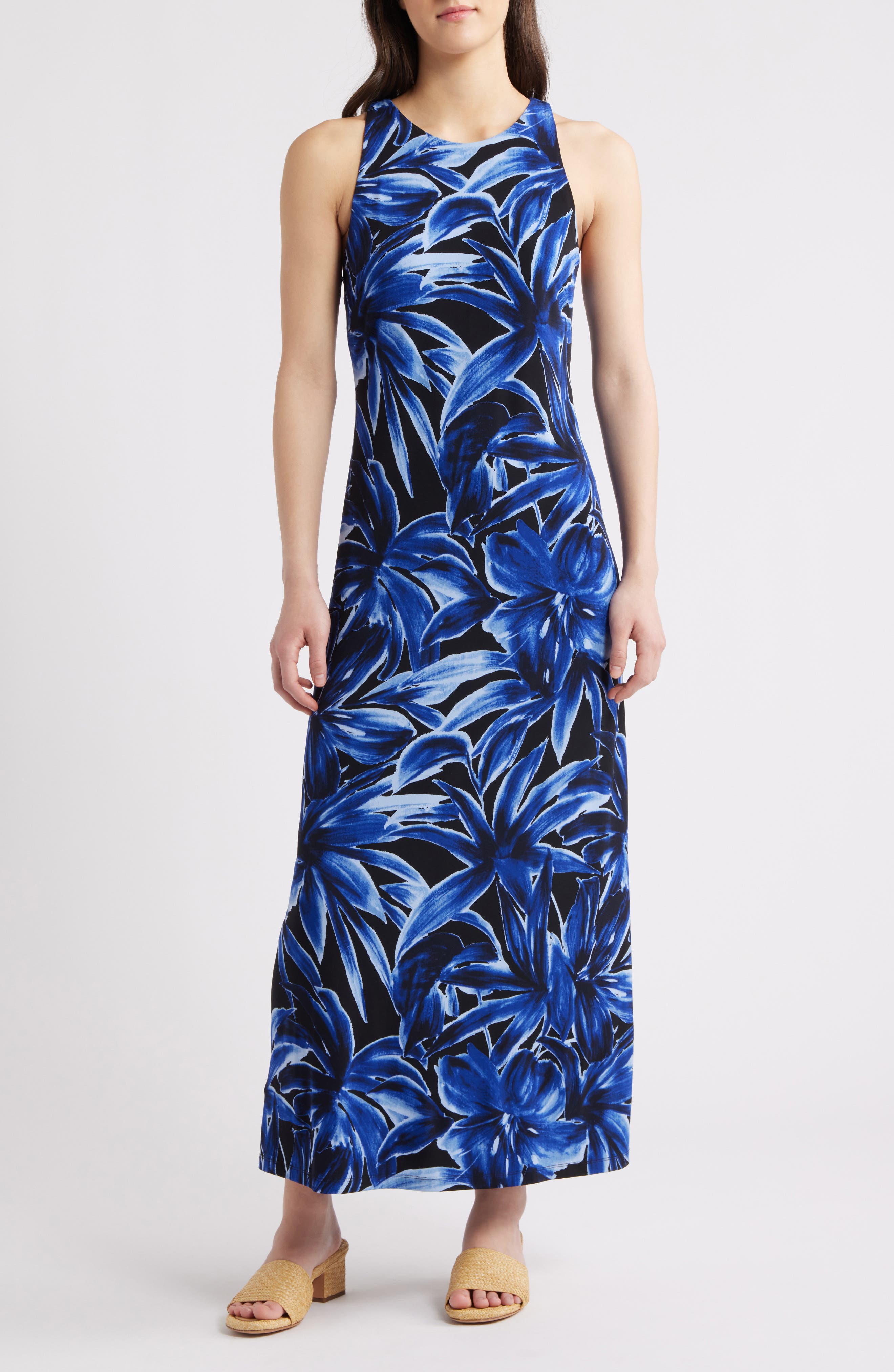 Tommy Bahama Jasmina Bravo Bloom Jewel Neck Maxi Dress