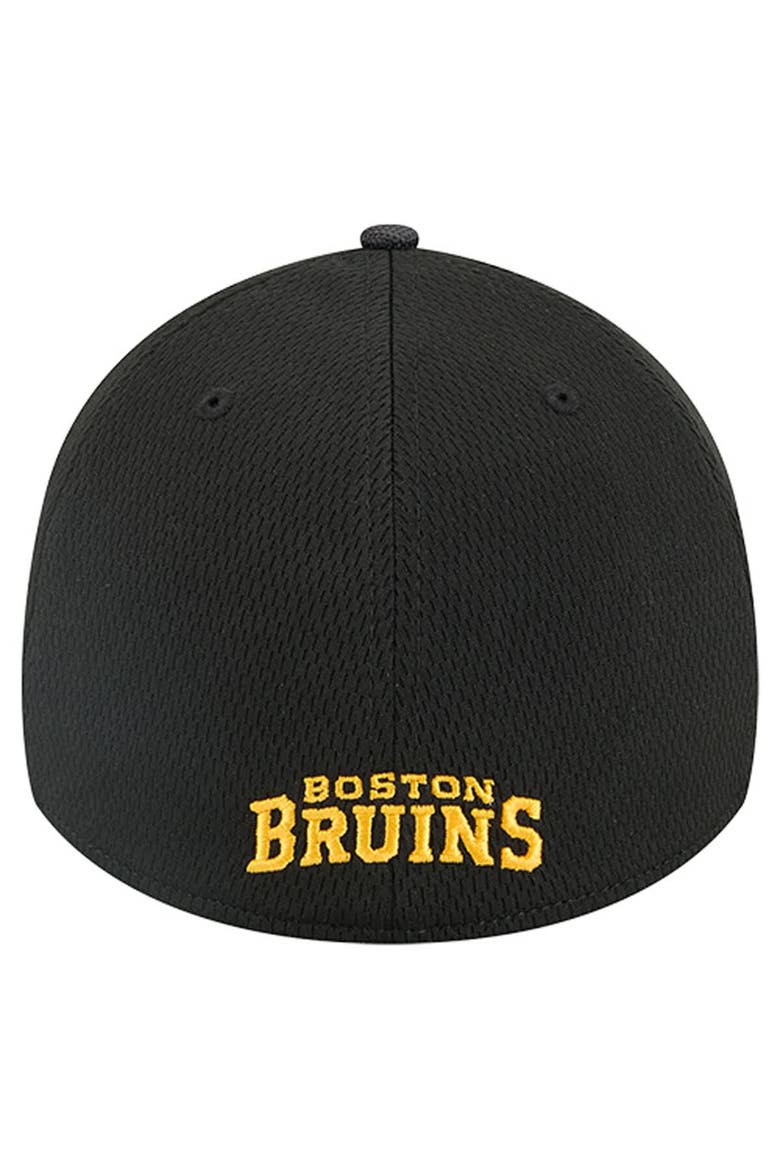 Men's New Era  Black Boston Bruins Visor Hit 39THIRTY Flex Hat, Alternate, color, Black