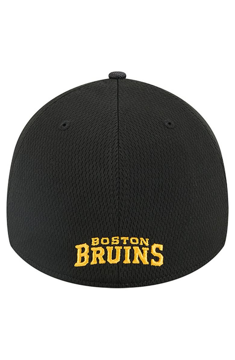 New Era Men's New Era  Black Boston Bruins Visor Hit 39THIRTY Flex Hat, Alternate, color, Black