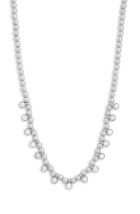 Ball Chain Bezel Drop Necklace