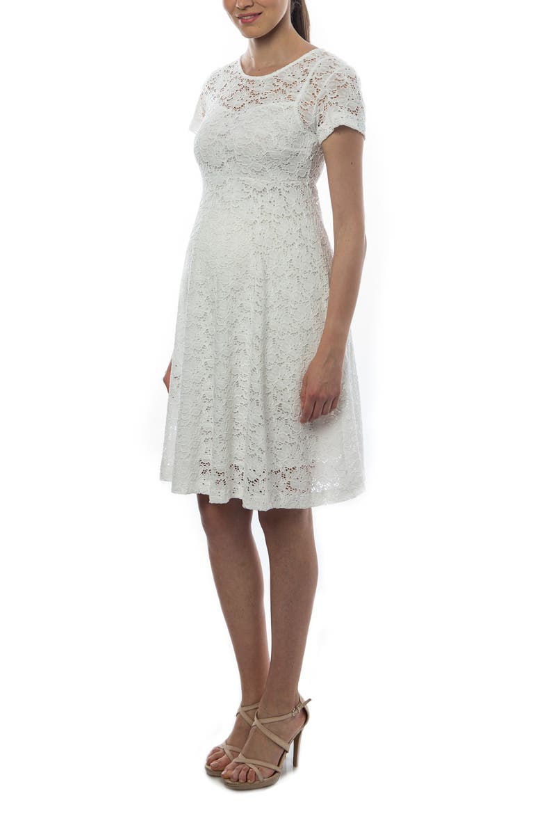 'Rodano' Lace Maternity Dress, Alternate, color, WHITE