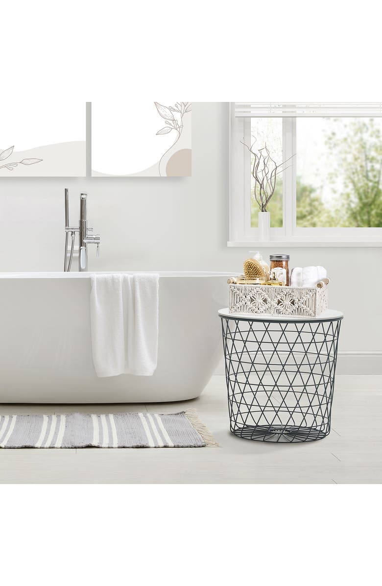 SORBUS 2-Pack Macramé Storage Basket, Alternate, color, White