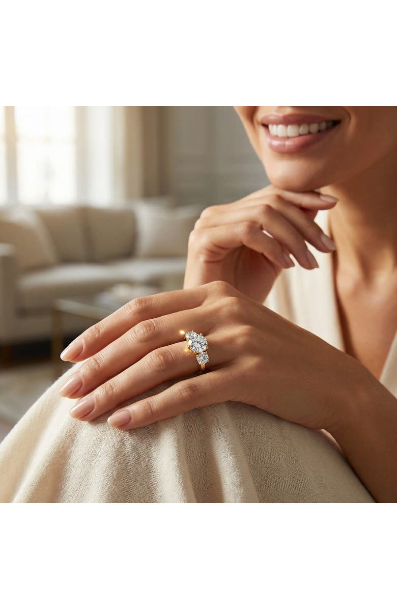 Bliss Diamond 6 1/4 Ct Three Stone Diamond Engagement Ring Lab Grown Gold, Alternate, color, 10K White Gold