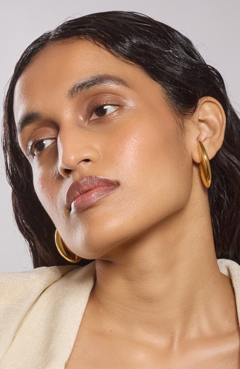 Lady Grey Demi Hoop Earrings, Alternate, color, Gold