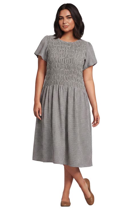 Plus Size Smocked Midi Dress