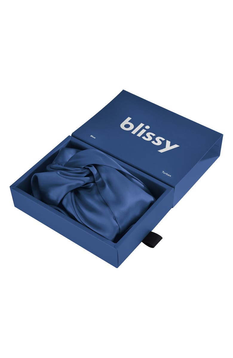 BLISSY Mulberry Silk Hair Bonnet, Alternate, color, Navy
