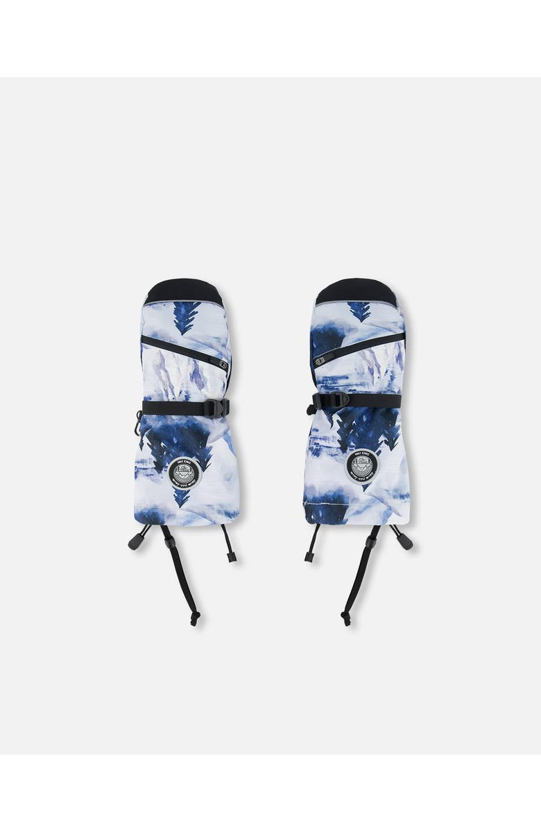 Deux par Deux Boy's Technical Mittens Printed Watercolor Pine, Main, color,