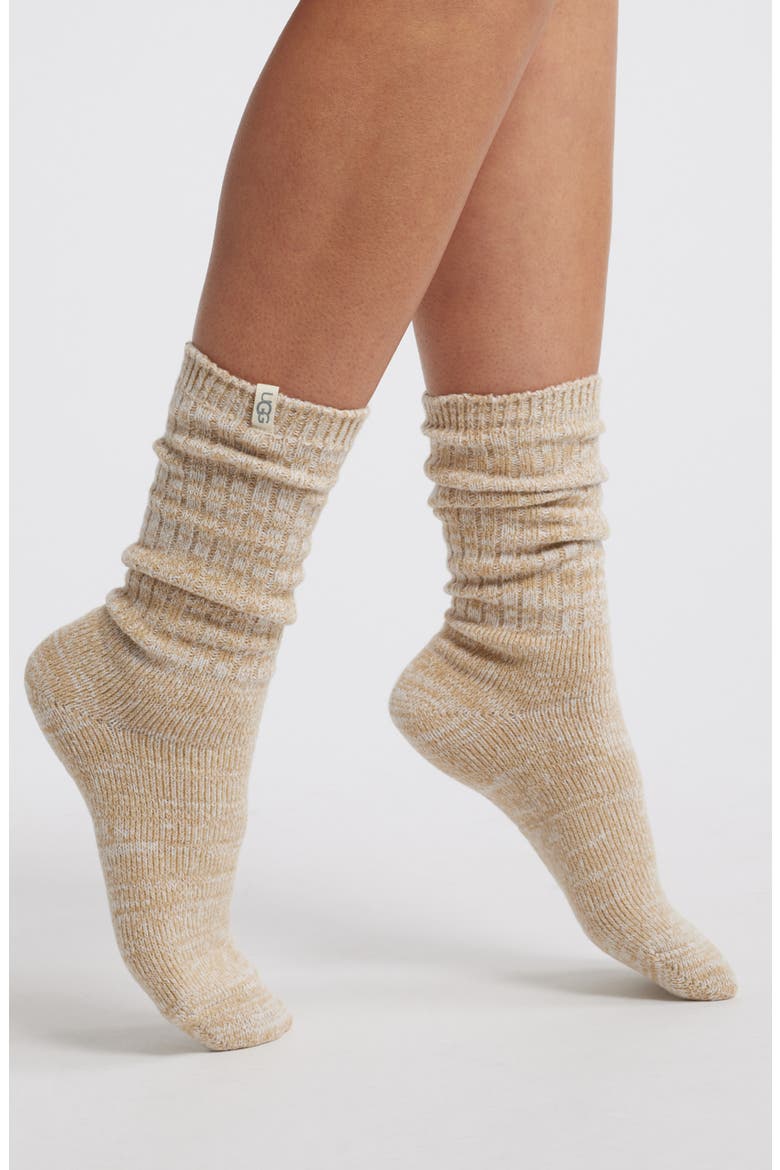 Ribbed Crew Socks, Main, color, SAN