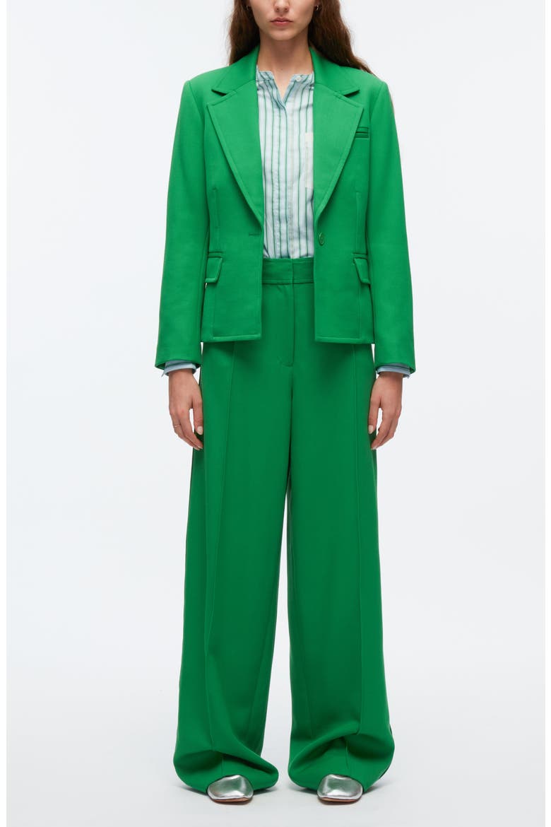 Cavalry Twill Belle Wool Blazer, Alternate, color, KELLY GREEN