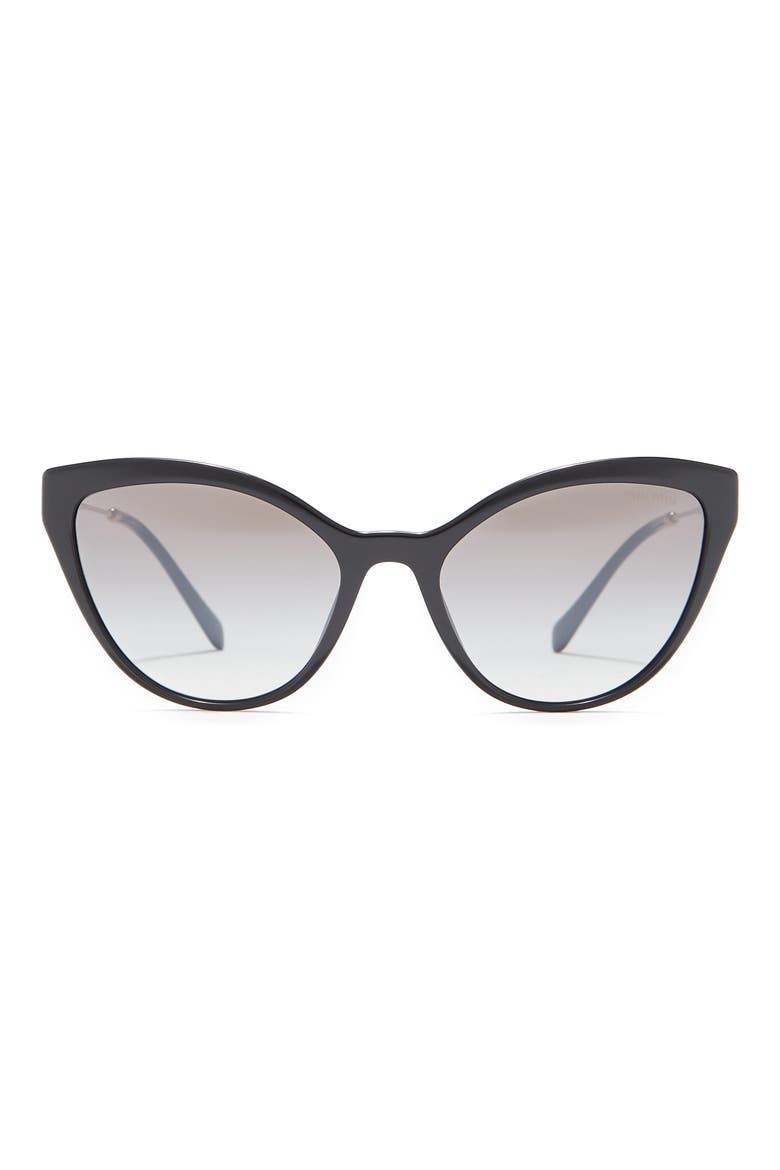 55mm Cat Eye Sunglasses, Main, color, BLACK