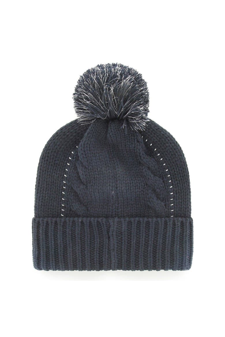 Women's '47 Navy Auburn Tigers Bauble Cuffed Knit Hat with Pom, Alternate, color, Navy