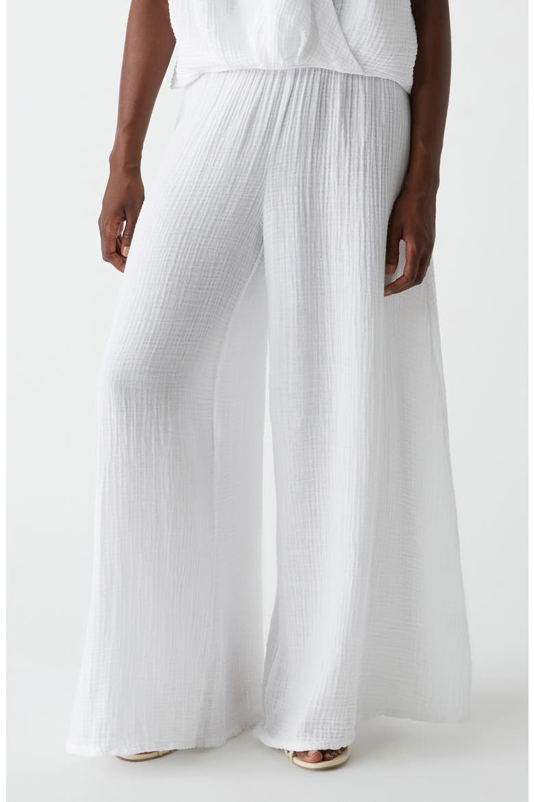 Simba Smocked Waist Wide Leg Pants, Alternate, color, WHITE