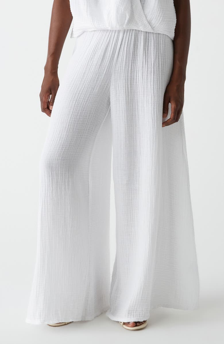 Michael Stars Simba Smocked Waist Wide Leg Pants, Alternate, color, White