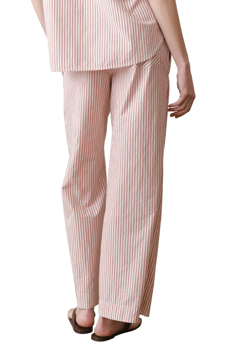 Marine Layer Marisol Pima Cotton Wide Leg Pants, Alternate, color, Clay Stripe