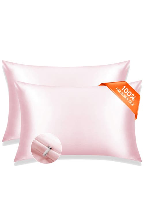 Silksilky Set Of 2pcs-22momme Mulberry Silk Hidden Zipper Pillowcase