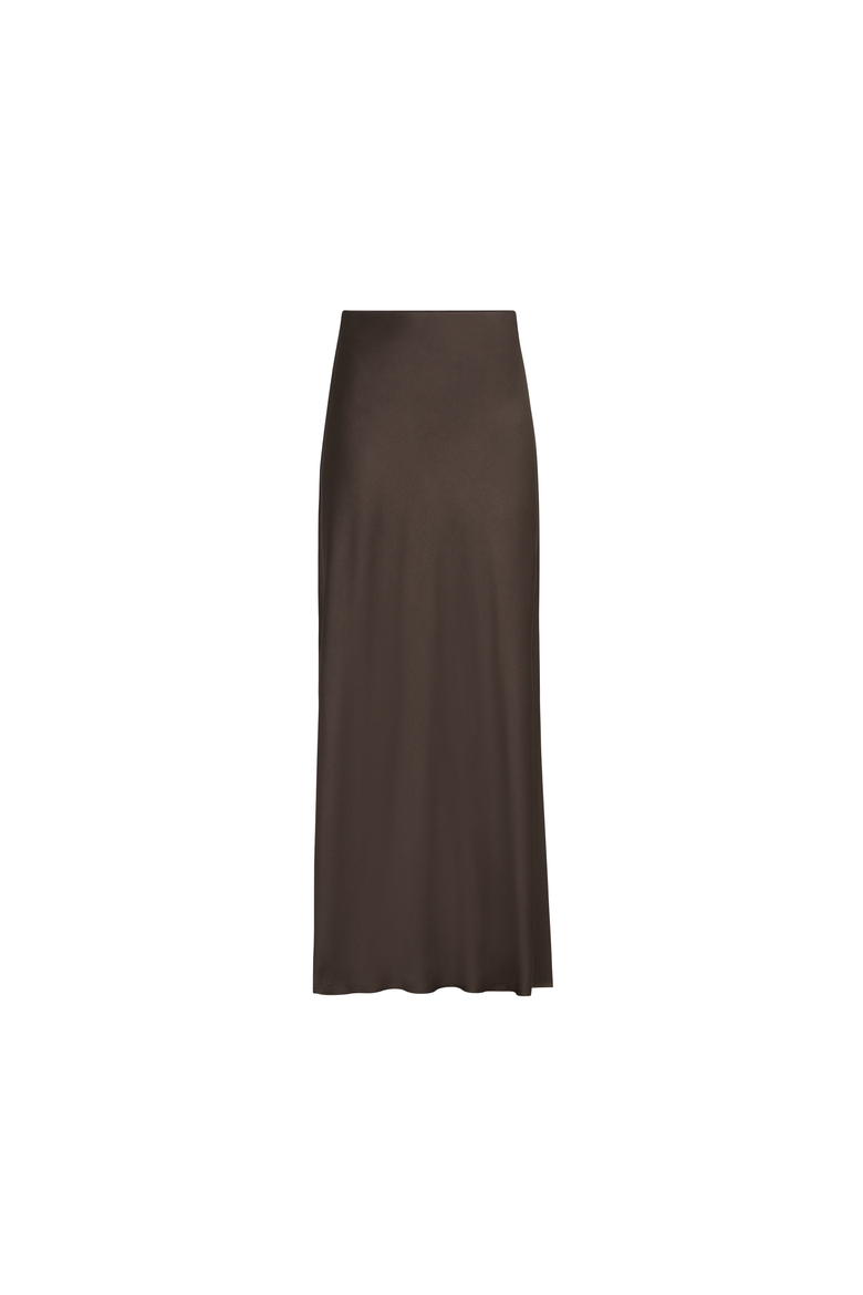 Fluid Bias-Cut skirt, Alternate, color, Cocoa