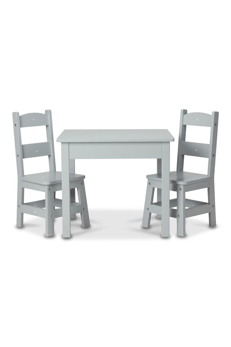 Wooden Table & Chairs, Alternate, color, GREY