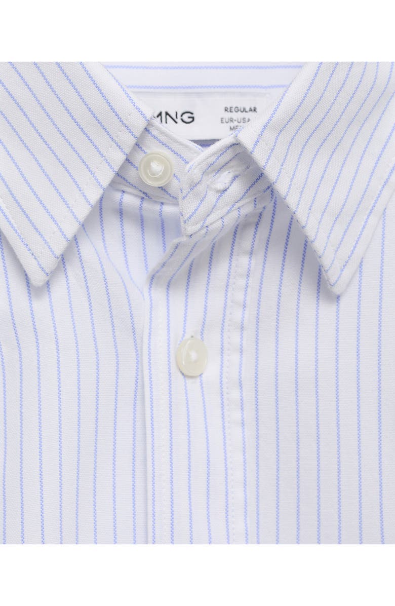 MANGO Regular Fit Stripe Cotton Button-Up Shirt, Alternate, color, White