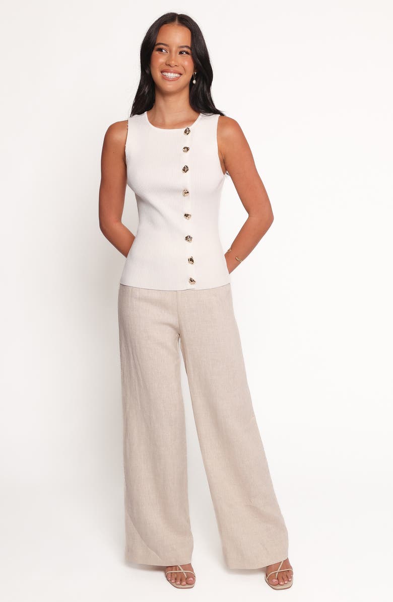 Petal & Pup Lysa Button-Up Knit Tank, Alternate, color, White