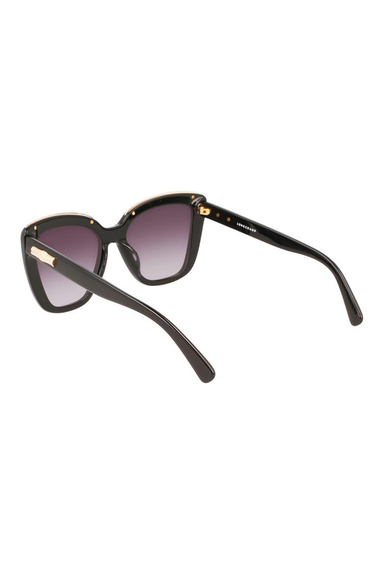 Roseau 53mm Gradient Rectangle Sunglasses, Alternate, color, BLACK