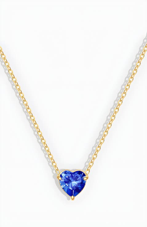 Dainty Birthstone Heart Necklace