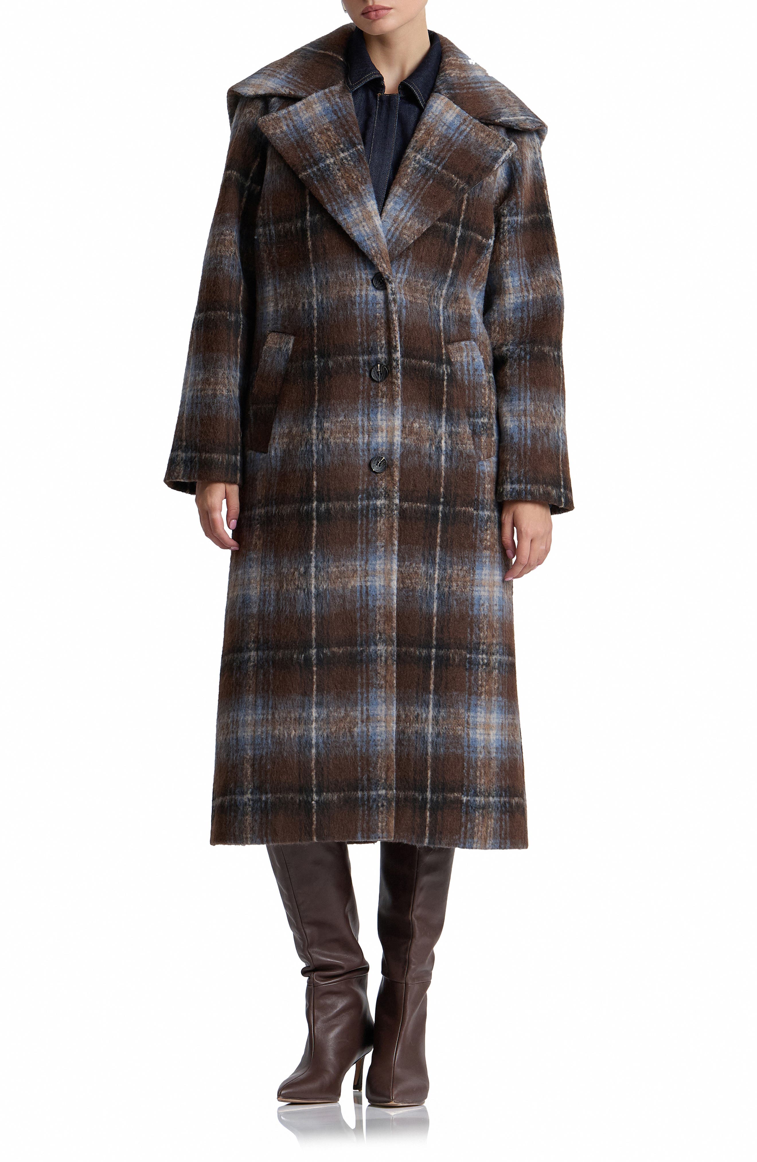 selected BROWN/ BLUE PLAID