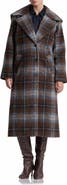 Avec Les Filles Plaid Wide Collar Coat
