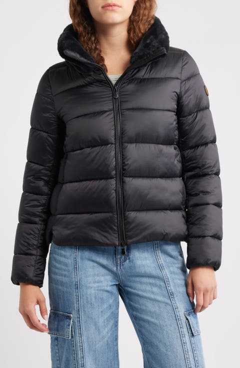 Mei Faux Fur Collar Waterproof Quilted Jacket