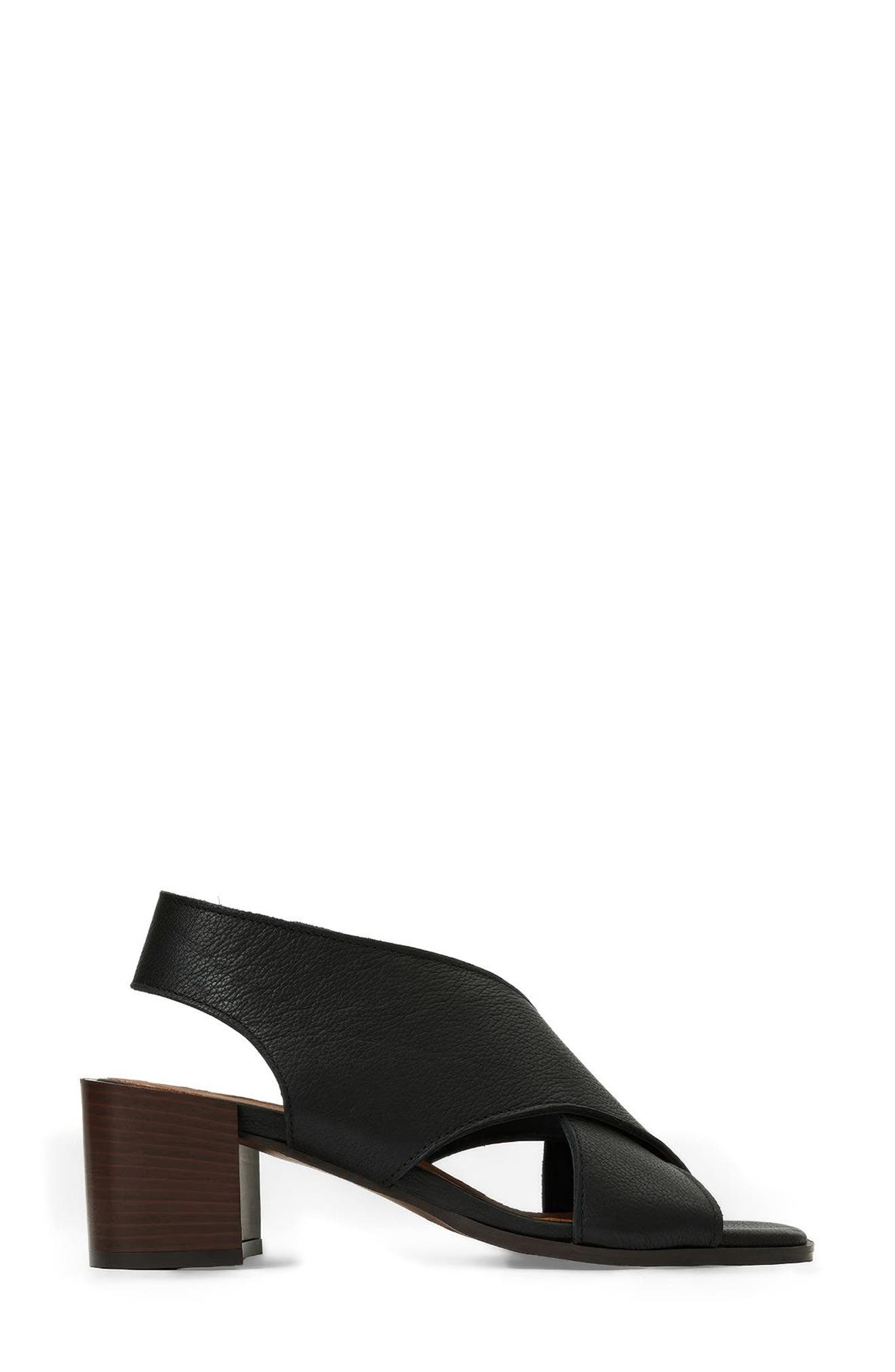 Aquatalia Dovera Weatherproof Sandal, Alternate, color, Black Pebbled Leather