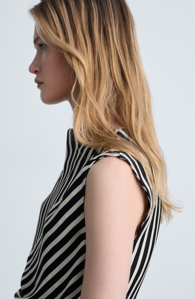 MANGO Dunia Stripe Top, Alternate, color, Black