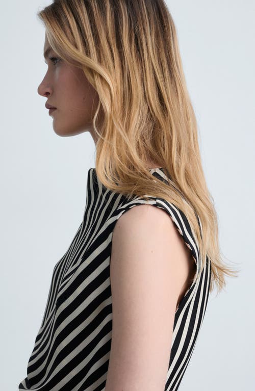 Shop Mango Dunia Stripe Top In Black