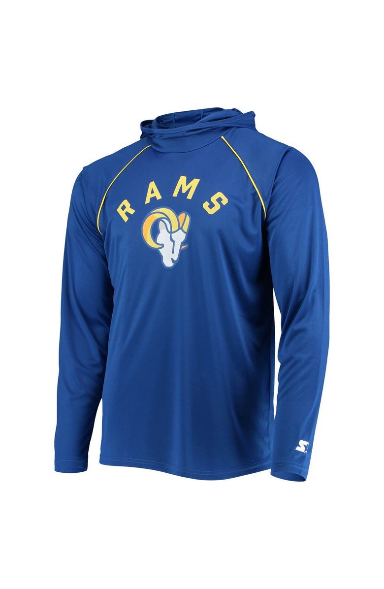 STARTER Men's Starter Royal Los Angeles Rams Raglan Long Sleeve Hoodie T-Shirt, Alternate, color, Royal