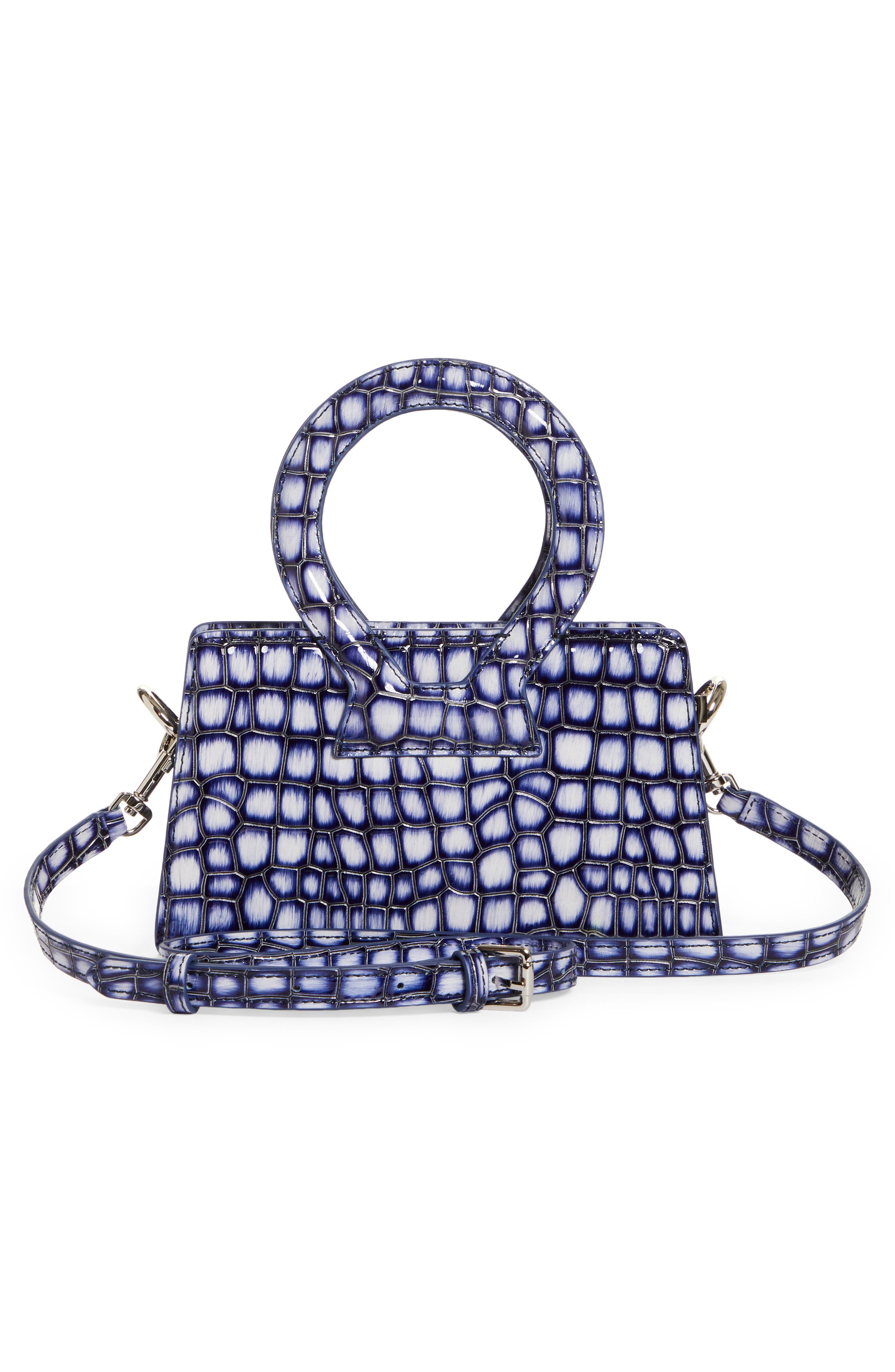 Luar Ana Mini Croc Embossed Leather Top Handle Bag, Alternate, color, 