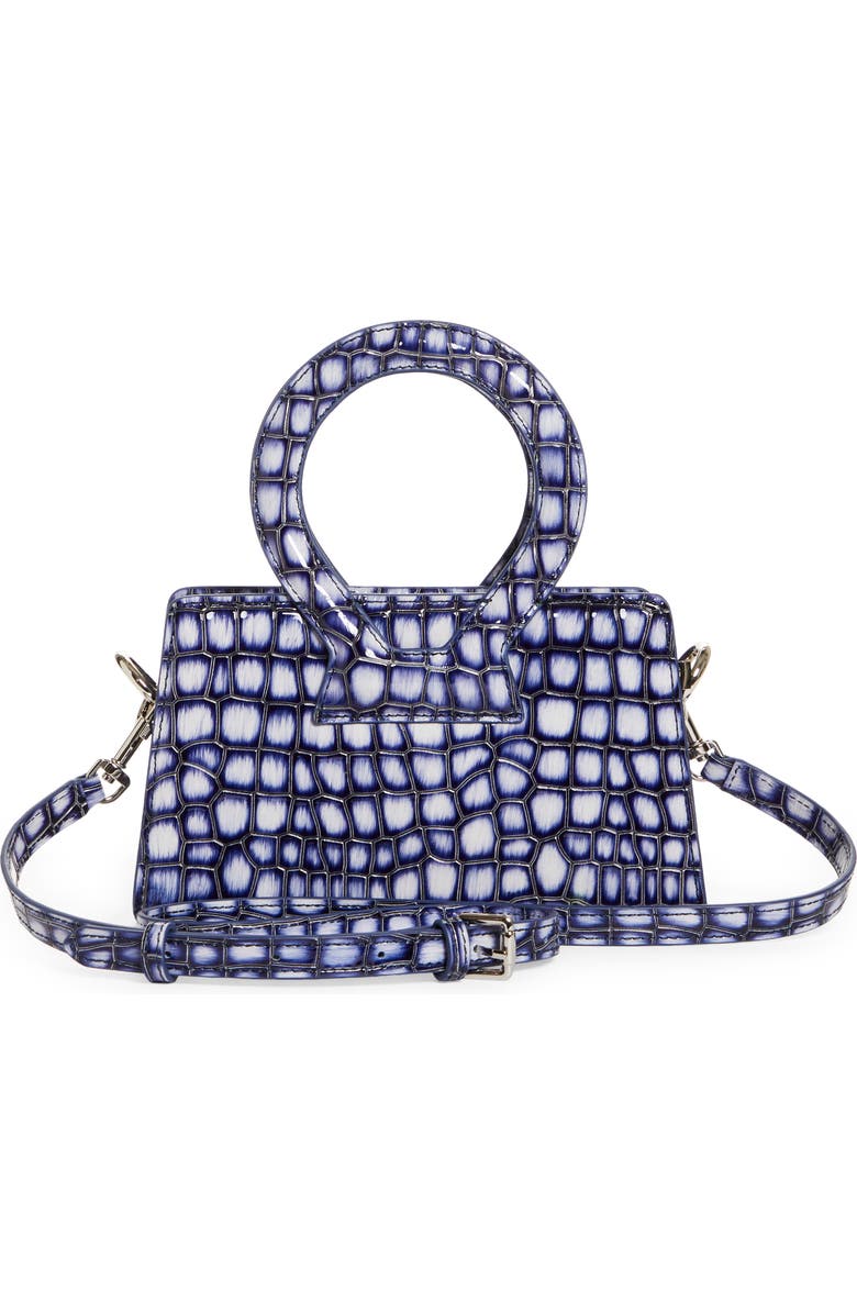 Luar Ana Mini Croc Embossed Leather Top Handle Bag, Alternate, color,