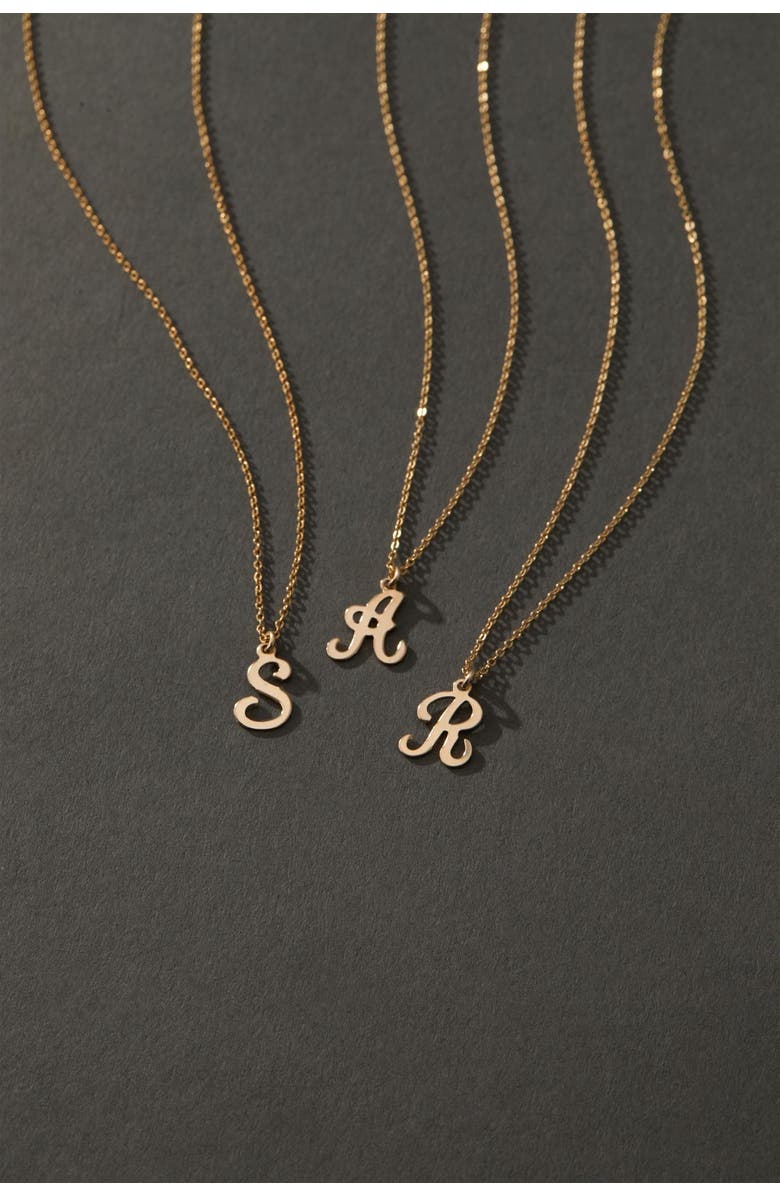 Set & Stones Gianna Initial Necklace, Alternate, color, Gold / E