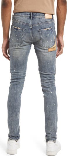 PURPLE Camouflage Patch Destroyed Slim Jeans