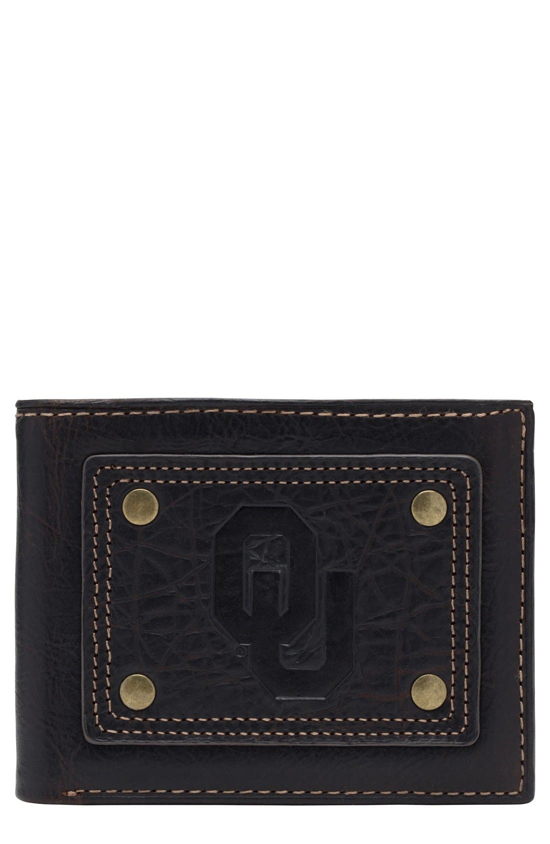 Jack Mason Brand 'Gridiron - Oklahoma Sooners' Slim Bifold Wallet (Men ...