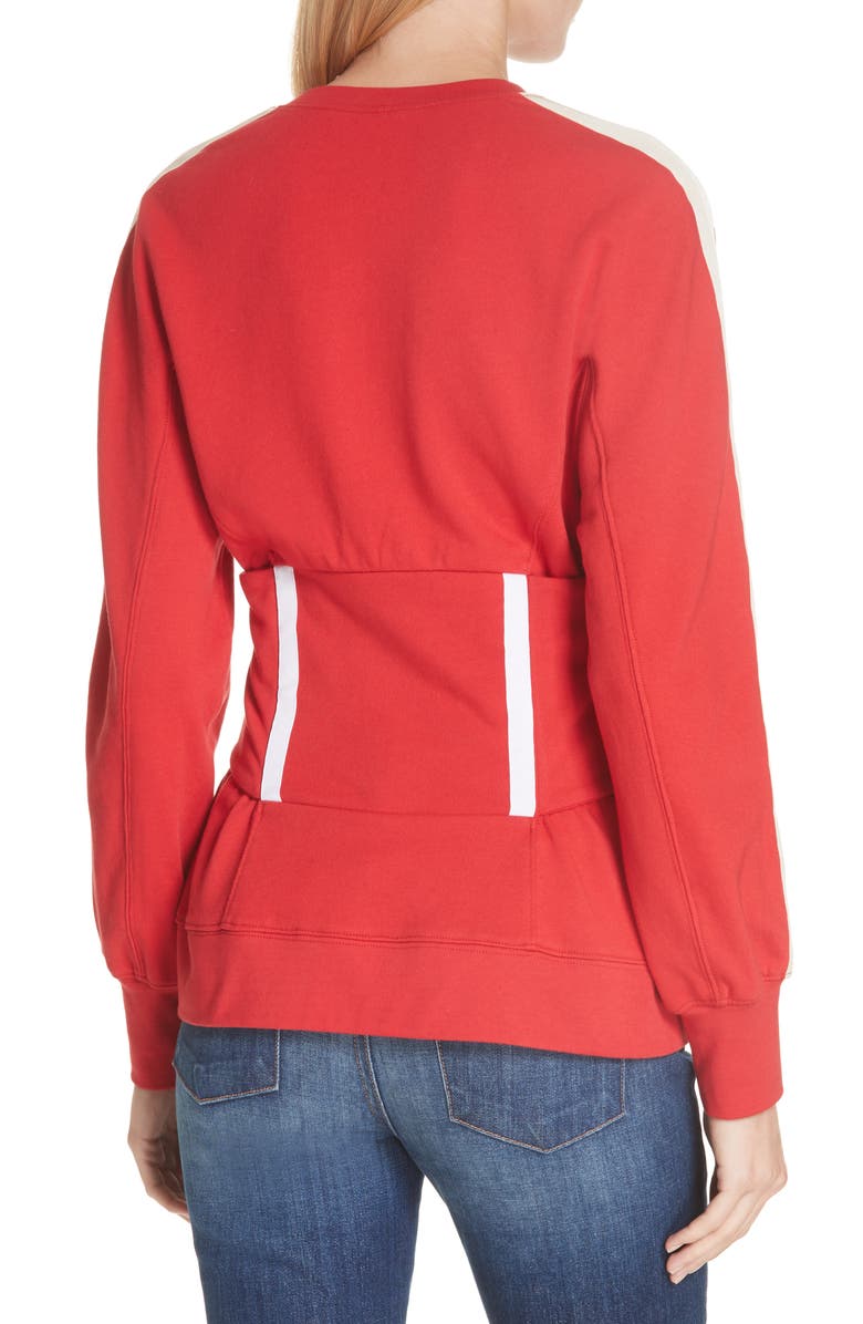 Simkhai Jonathan Simkhai Corset Sweatshirt, Alternate, color, 