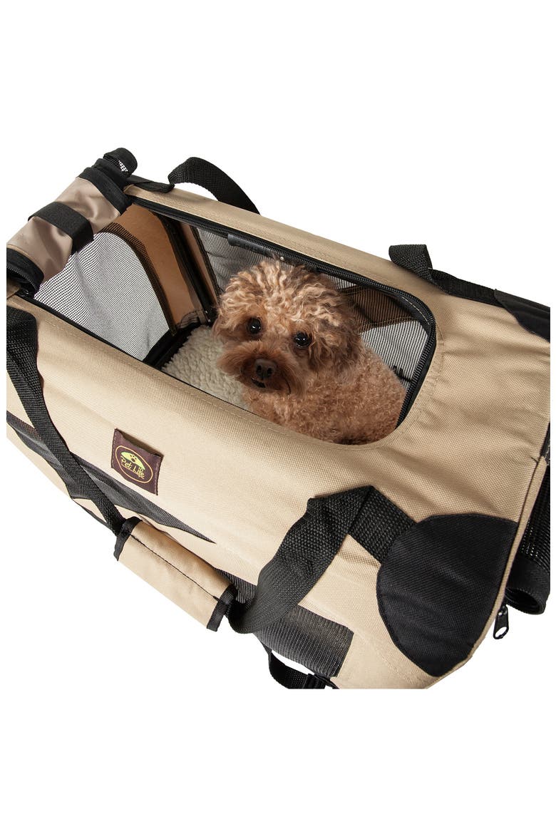 Folding Zippered 360 Vista View Dog Carrier - Medium, Alternate, color, KHAKI
